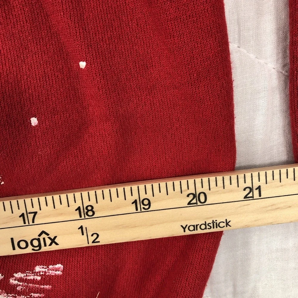 Hanes Her Way‎ Sweatshirt Women XL Red White Christmas Snowman 